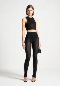 Knitted Crop Top - Black