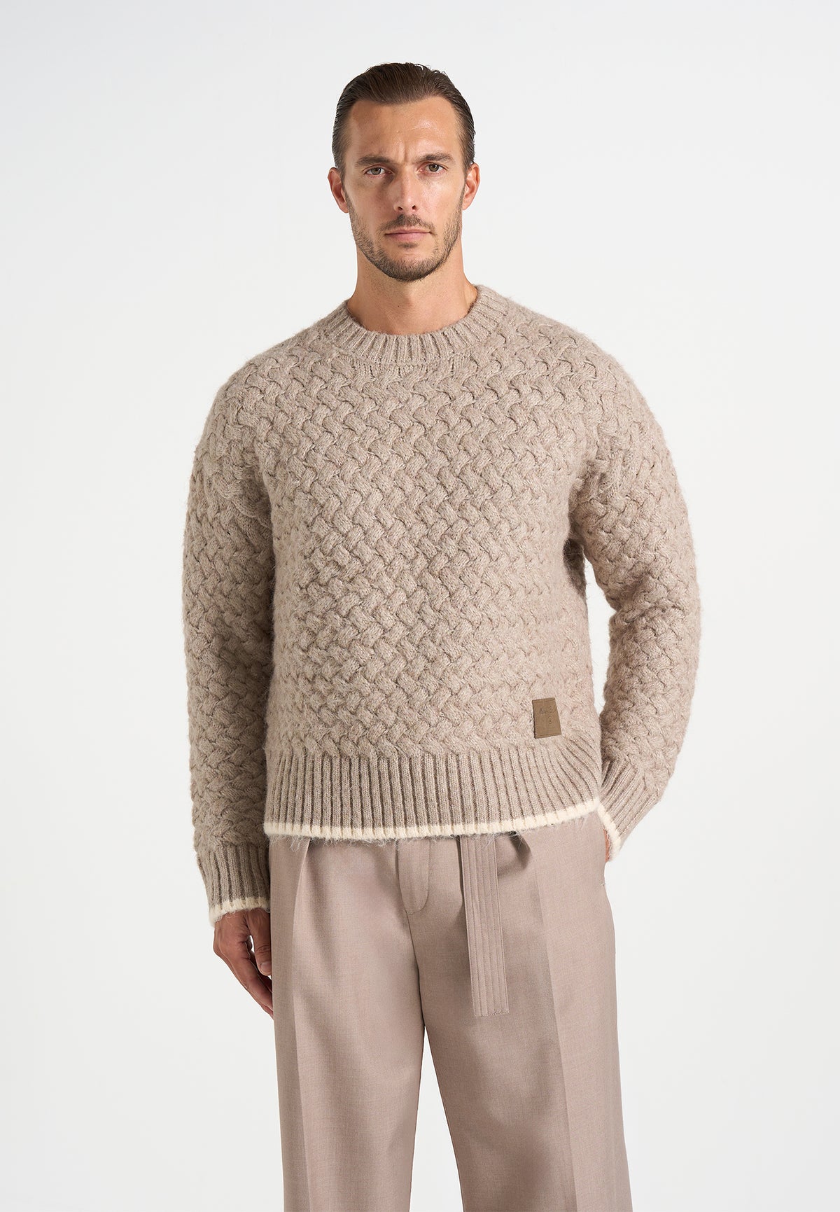 Soren - Waffle Knit Jumper - Beige