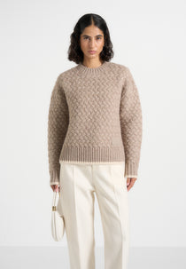 Soren - Waffle Knit Jumper - Beige