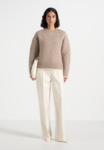 Soren - Waffle Knit Jumper - Beige