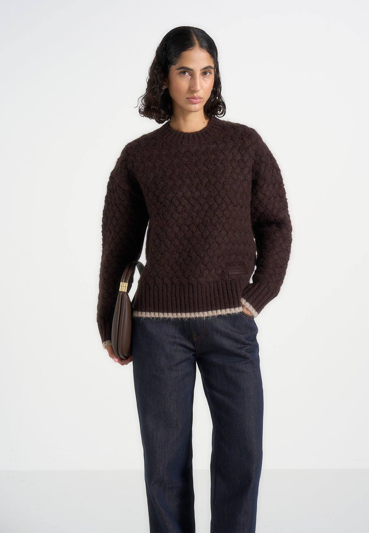 Soren - Waffle Knit Jumper - Brown