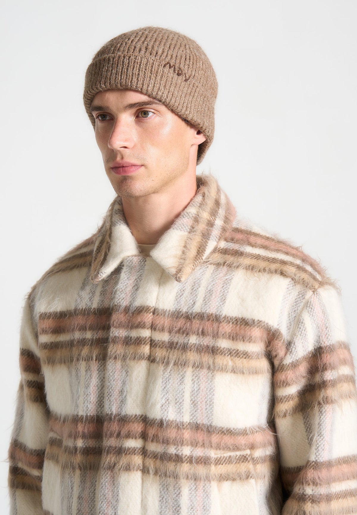 Solan - MDV Handstitched Wool Knit Beanie - Beige