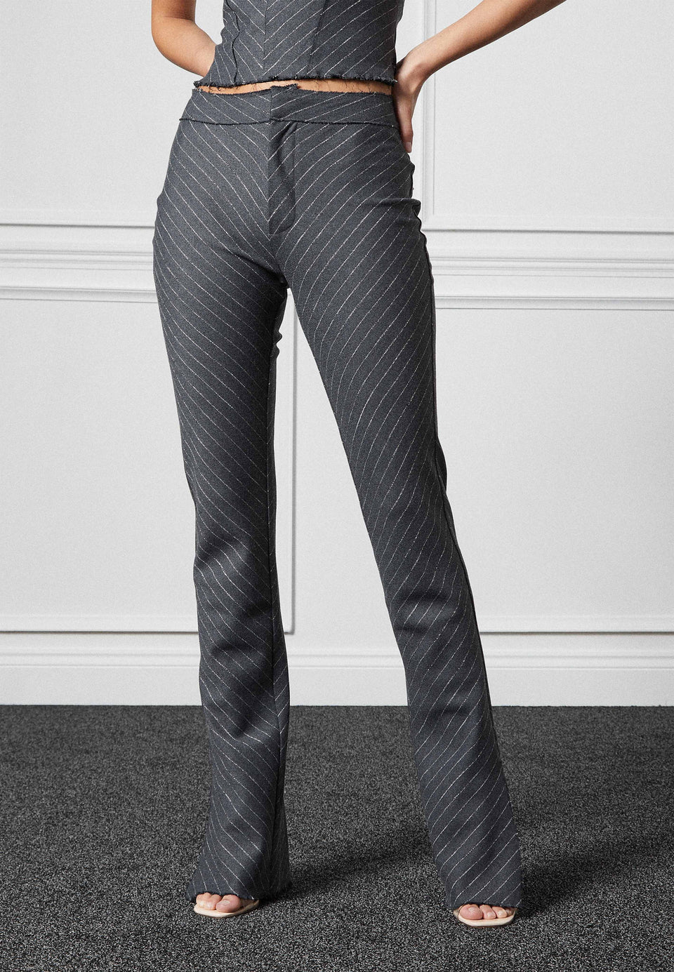 pinstripe-mini-flared-trousers-grey