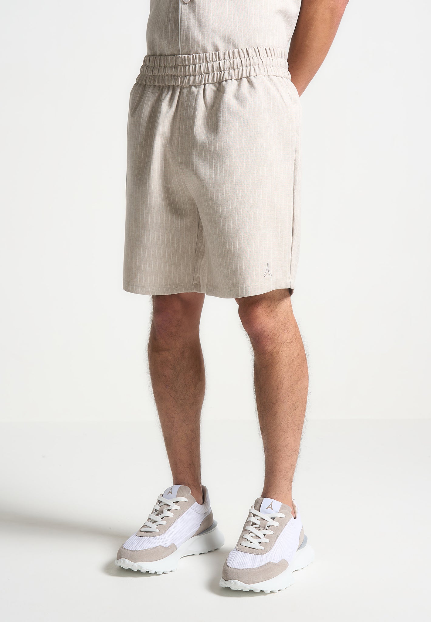 pinstripe-shorts-beige