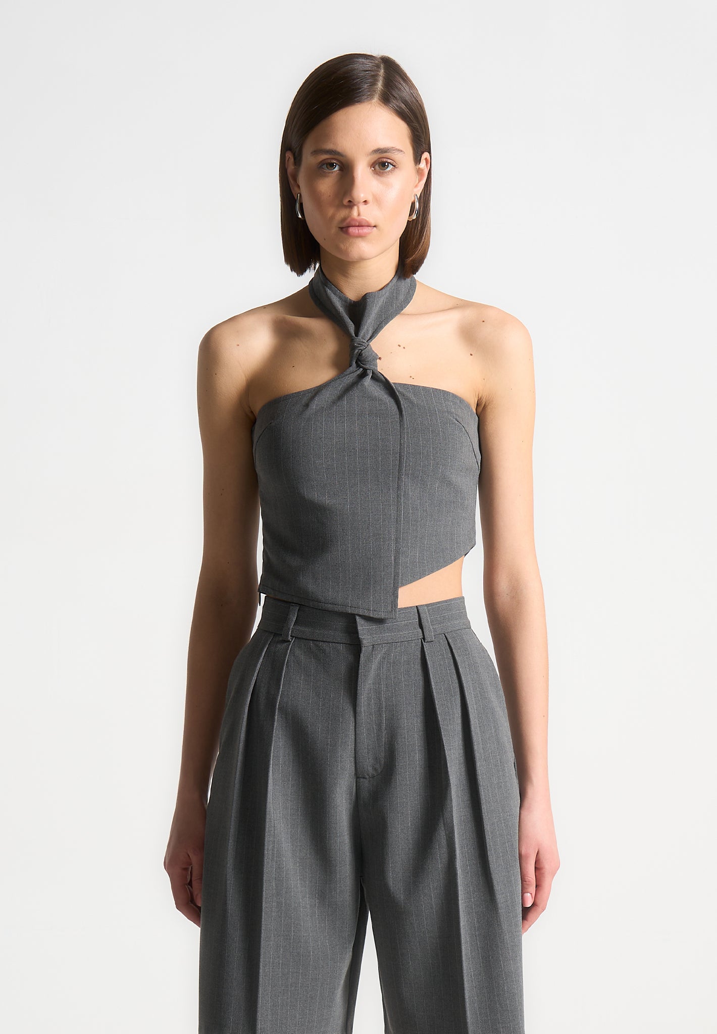 pinstripe-tie-knot-halter-top-grey