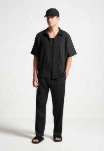 Pascal - Pleated Shirt - Black