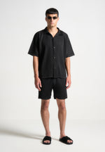 pleated-shorts-black