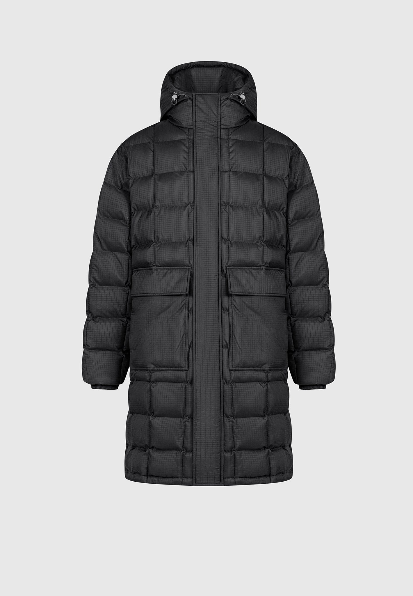 Quilted Longline Puffer Coat Black Maniere De Voir