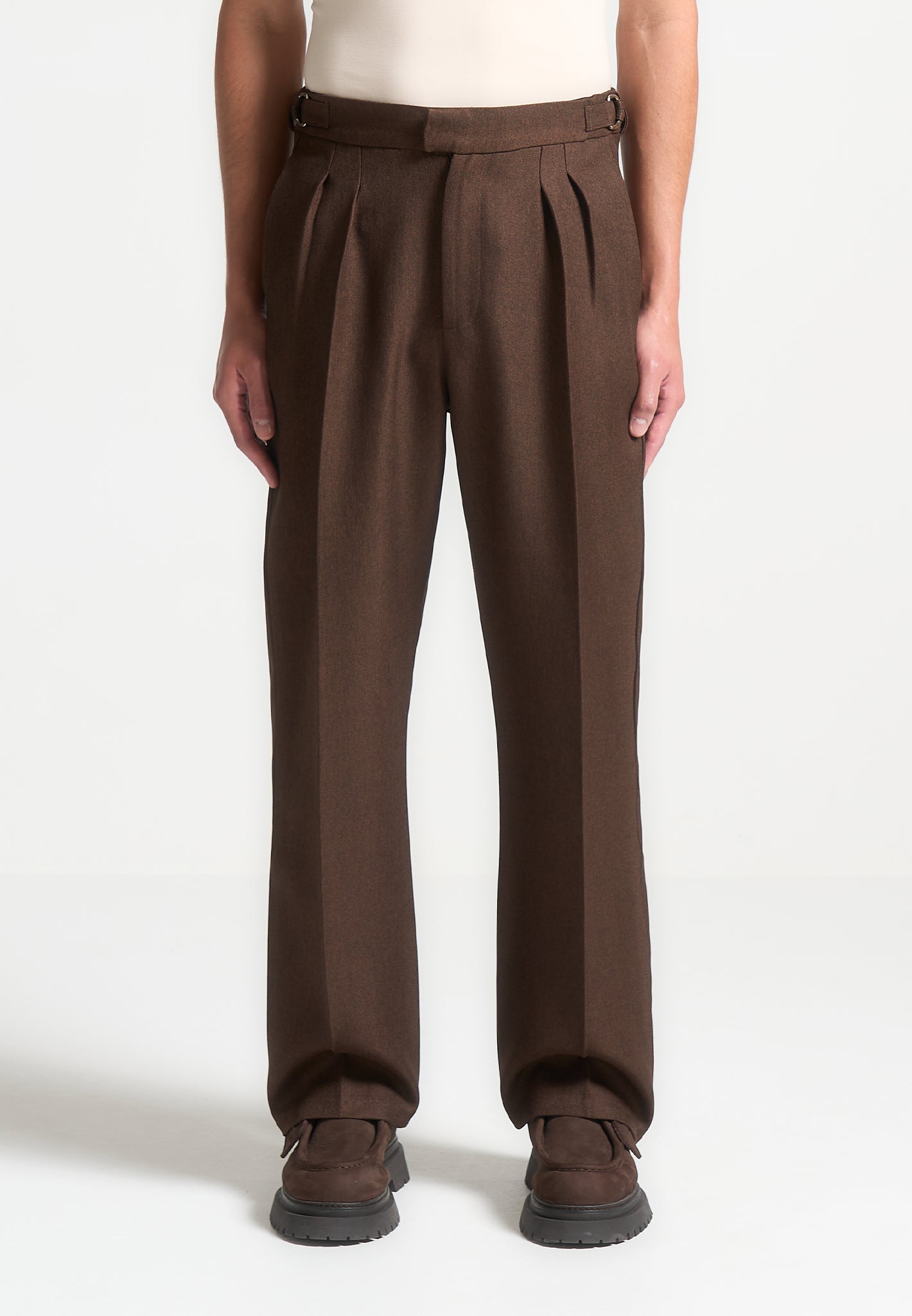 relaxed-fit-twin-pleat-tailored-trousers-brown