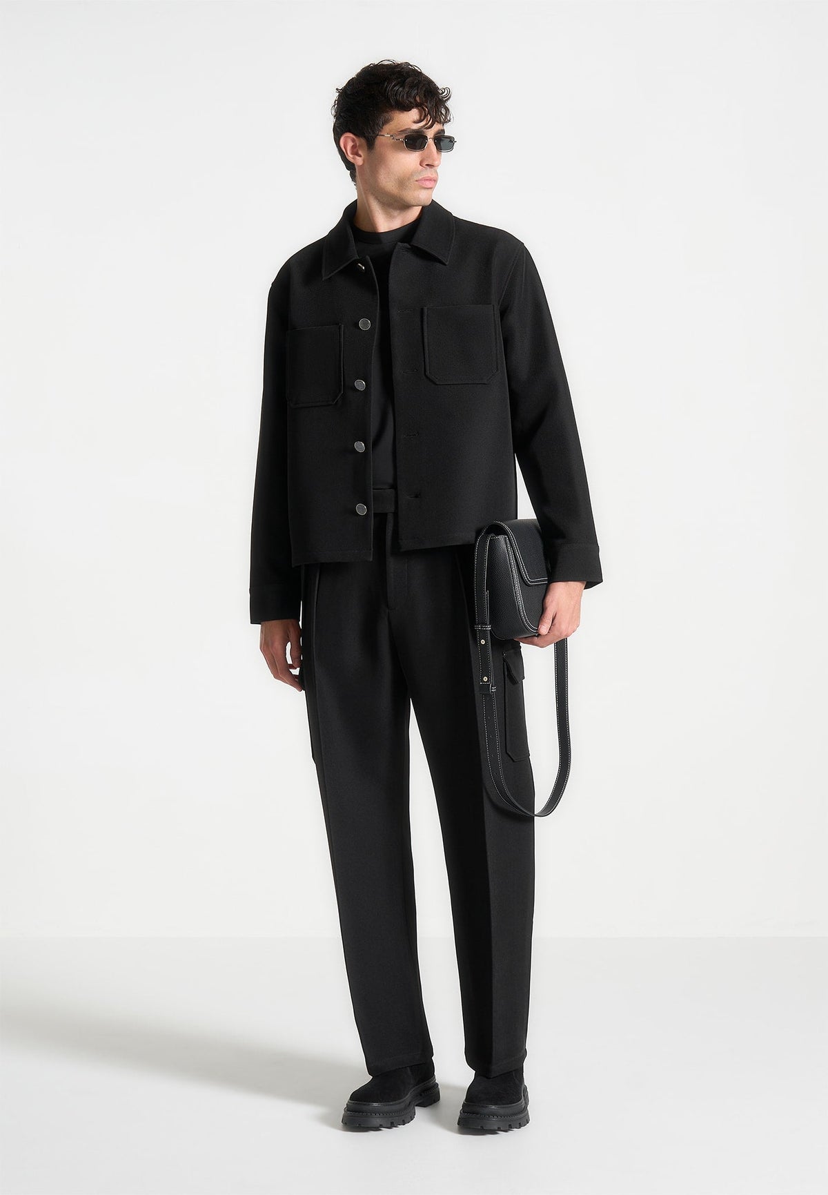Maurice - Relaxed Fit Twill Pocket Trousers - Black