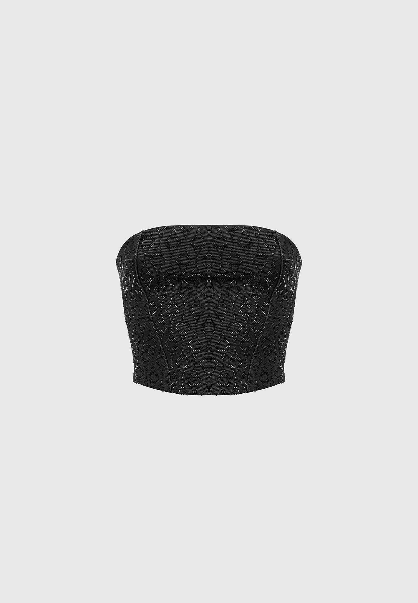 rhinestone-eiffel-denim-bandeau-corset-top-black