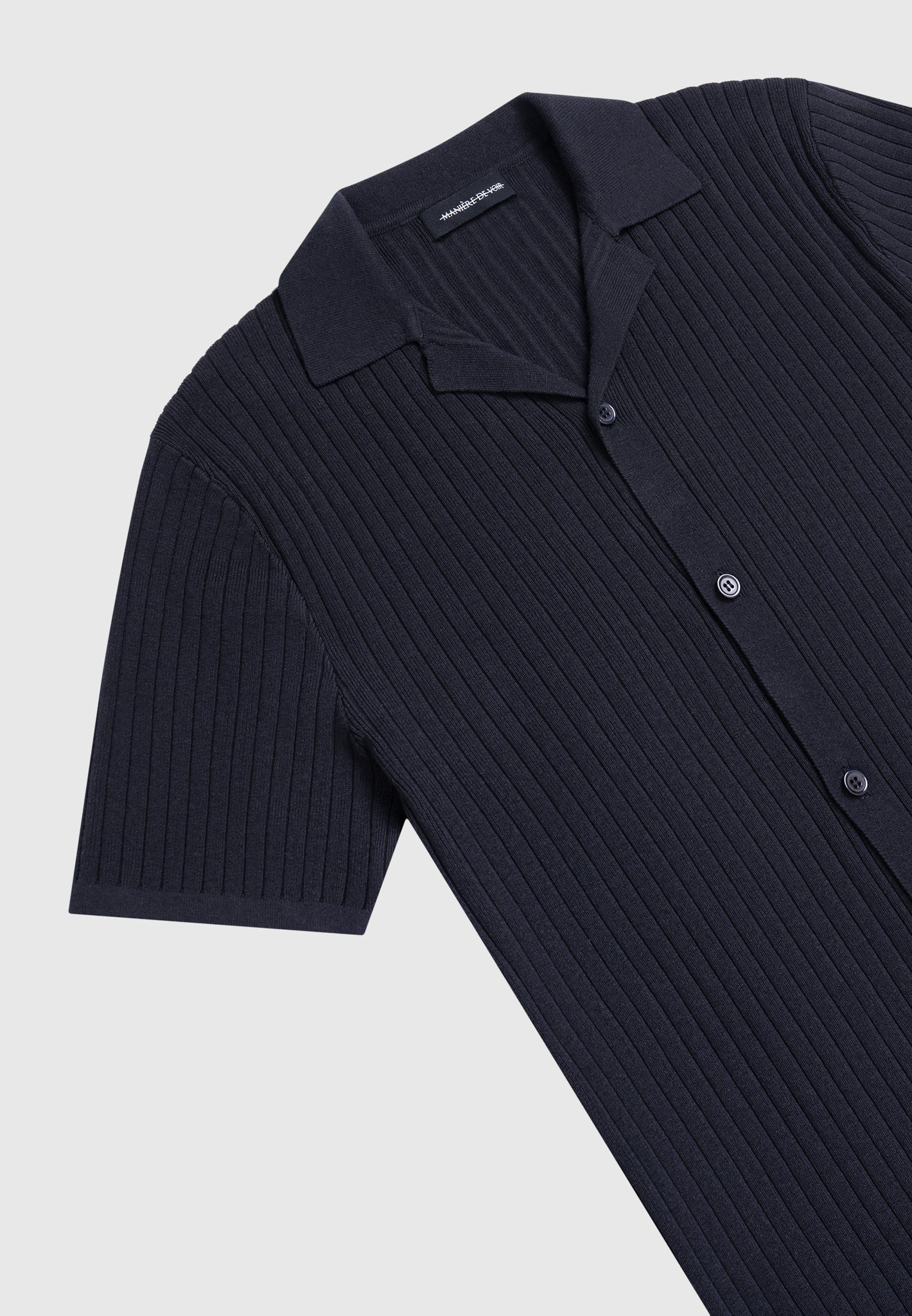 ribbed-knit-revere-shirt-navy