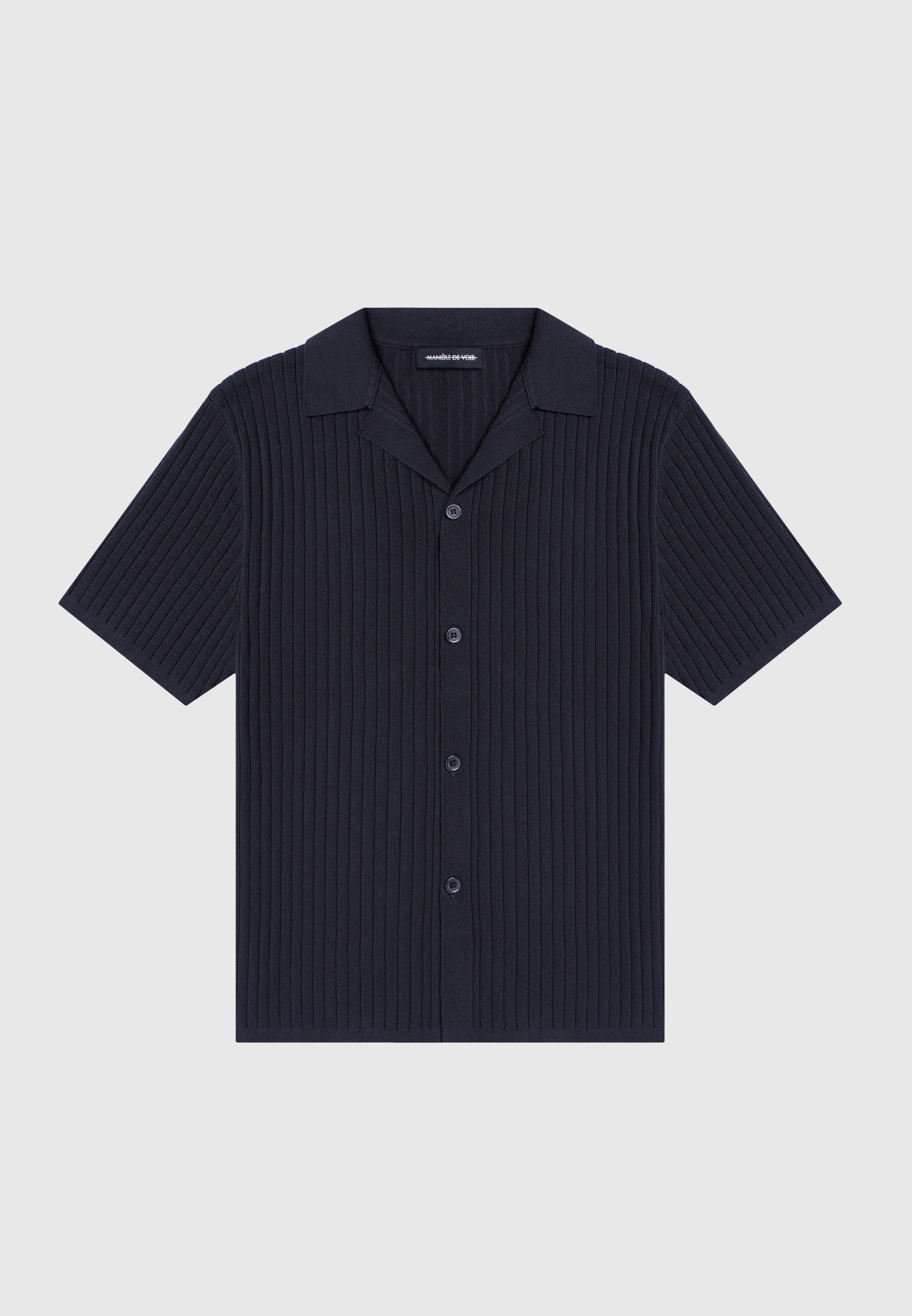 ribbed-knit-revere-shirt-navy