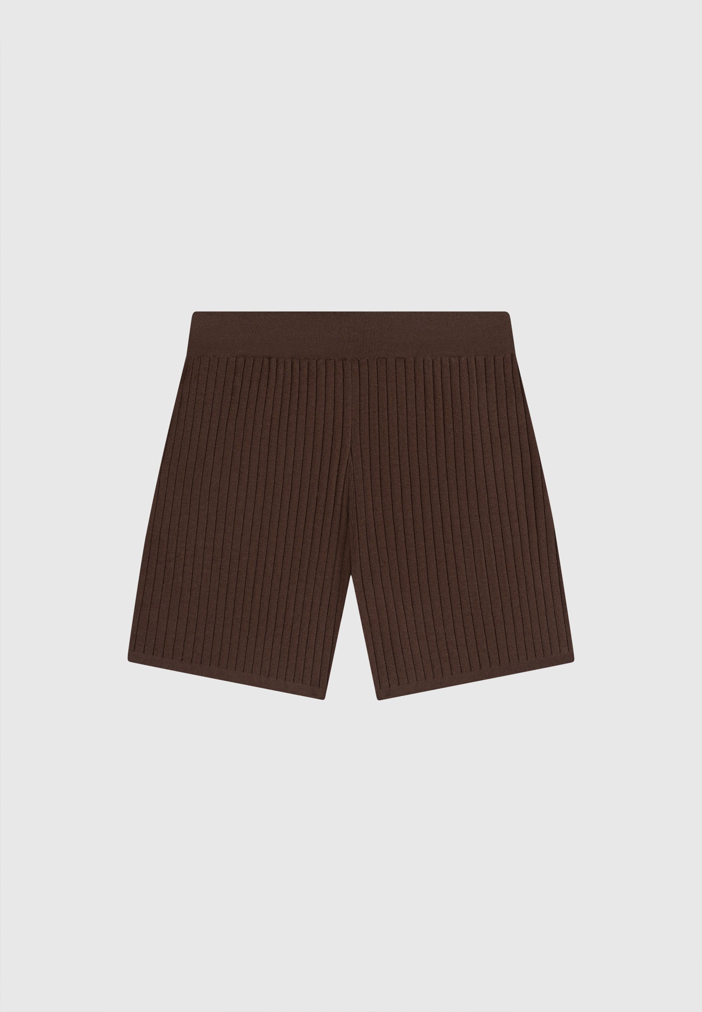 ribbed-knit-shorts-brown