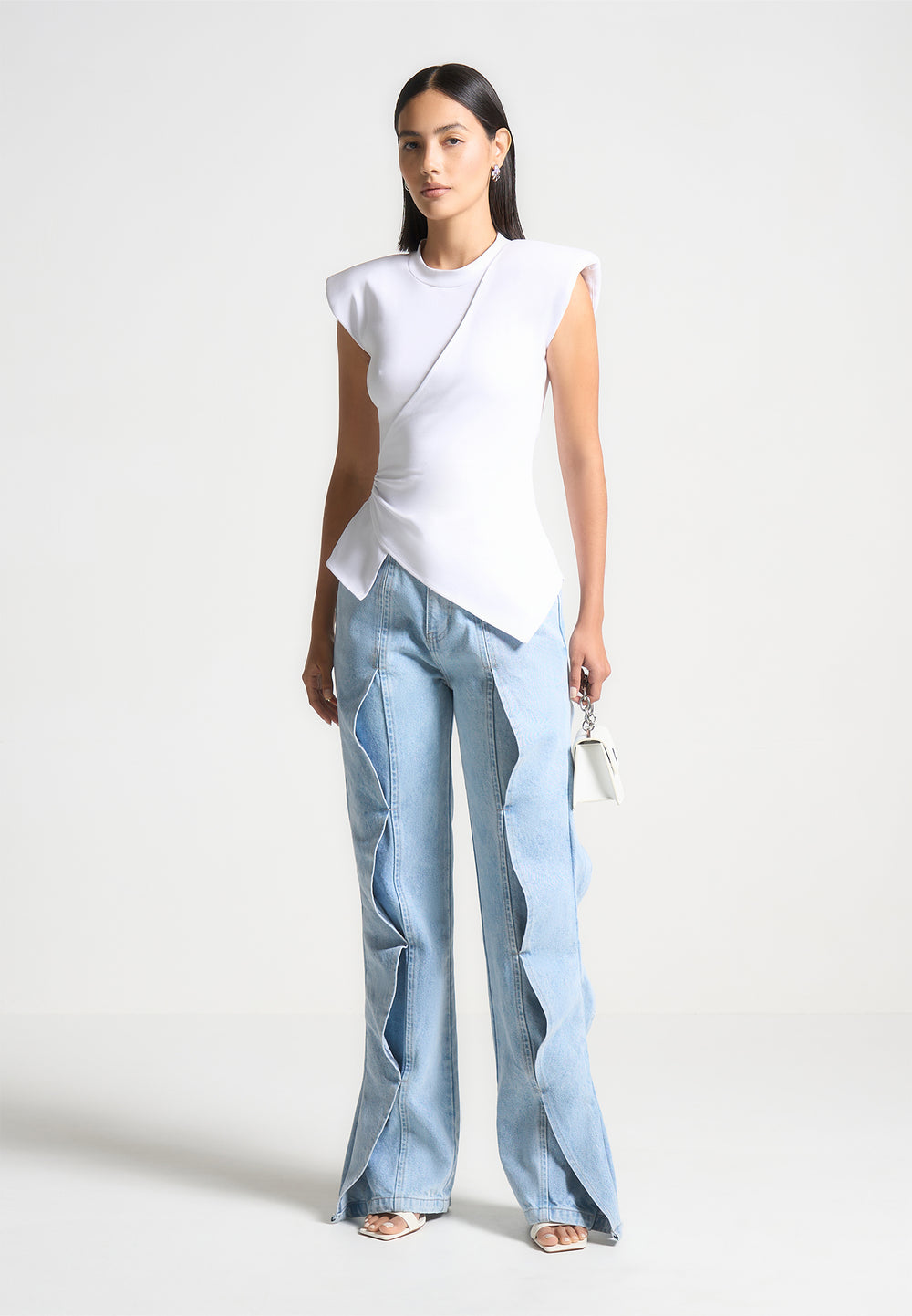wide-shoulder-ruched-waist-top-white