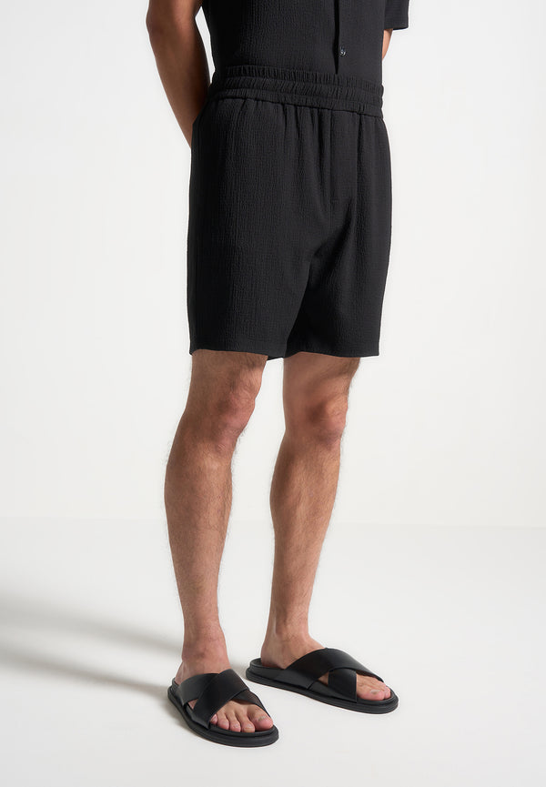 Seersucker Shorts - Black
