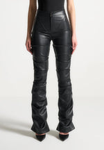 caroline-tacked-leather-fit-and-flare-trousers-black