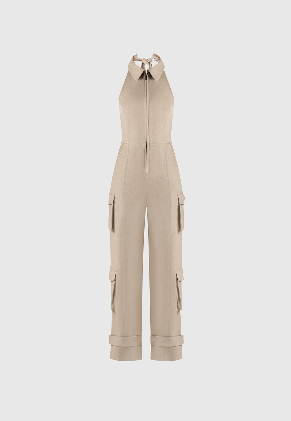 tailored-halterneck-cargo-jumpsuit-beige