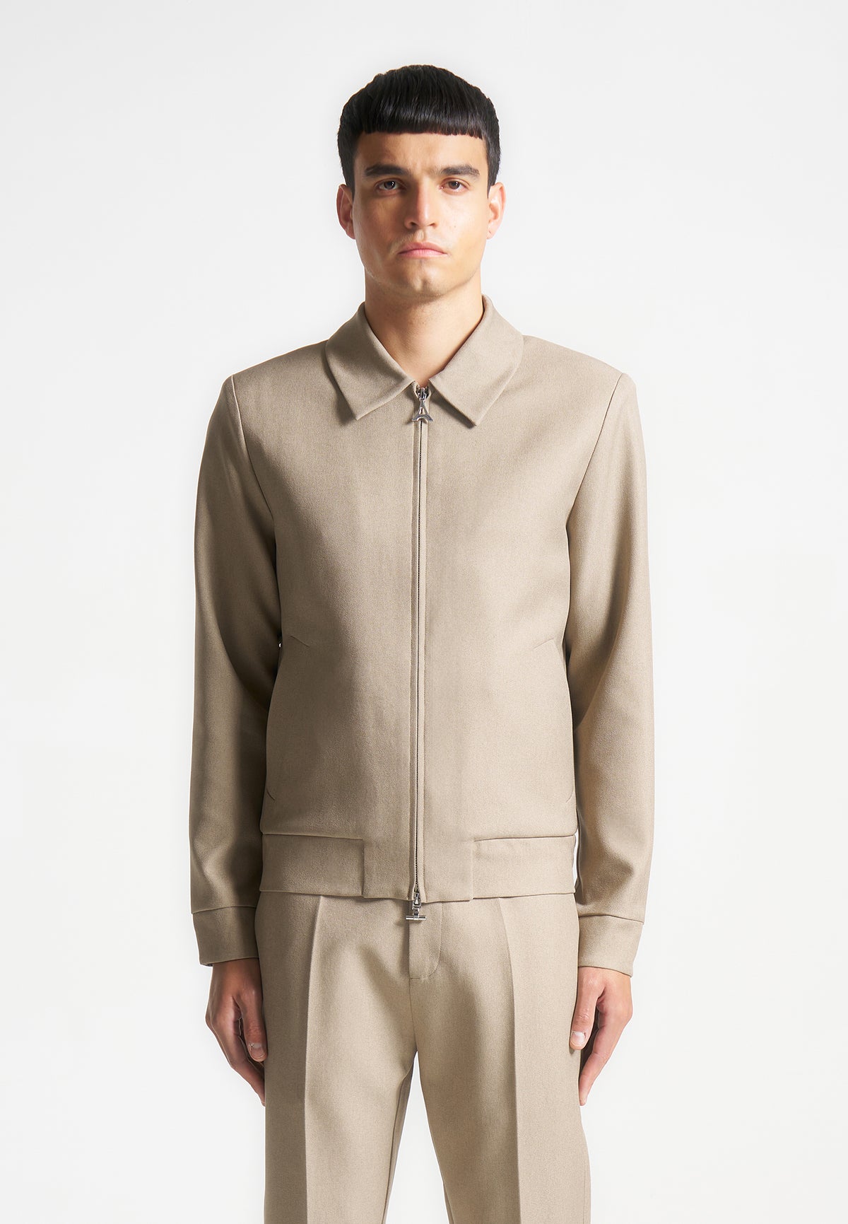 Roger - Tailored Harrington Jacket - Beige