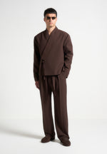 relaxed-fit-textured-belted-tailored-trousers-brown