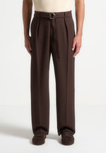 relaxed-fit-textured-belted-tailored-trousers-brown