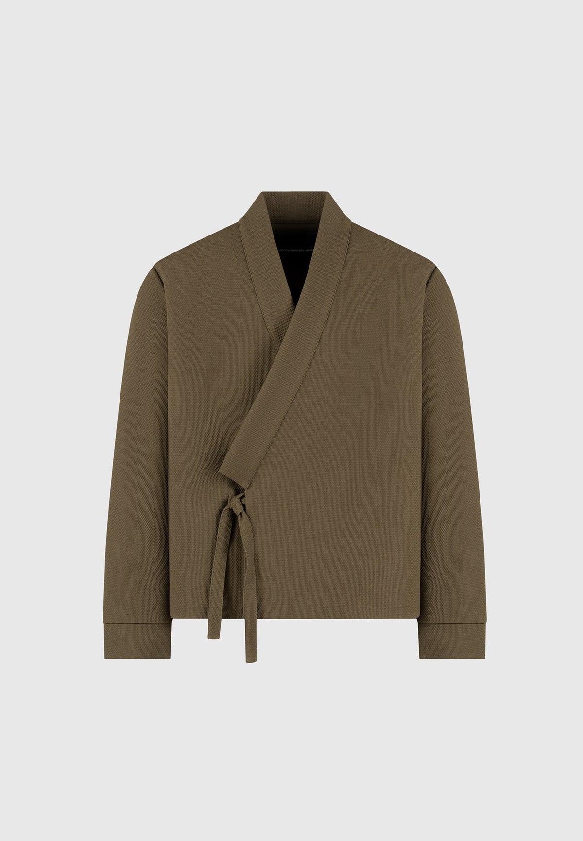 Robin - Textured Kimono Wrap Jacket - Khaki
