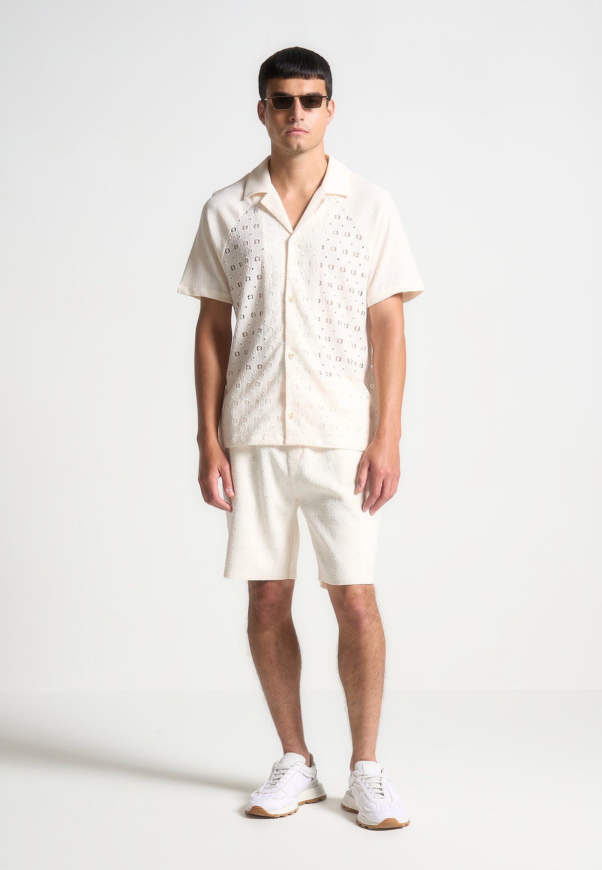 Textured Raglan Shirt - Cream