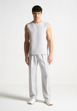 relaxed-fit-textured-pleated-tailored-trousers-grey
