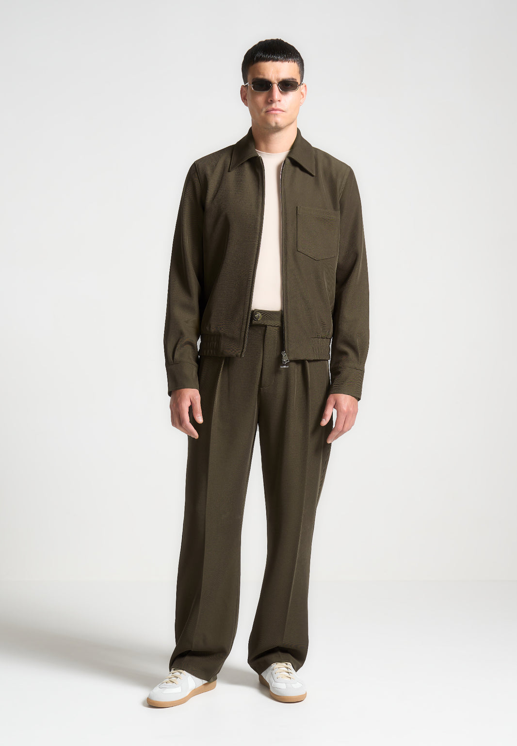 Twill Tailored Jacket Color: Charcoal