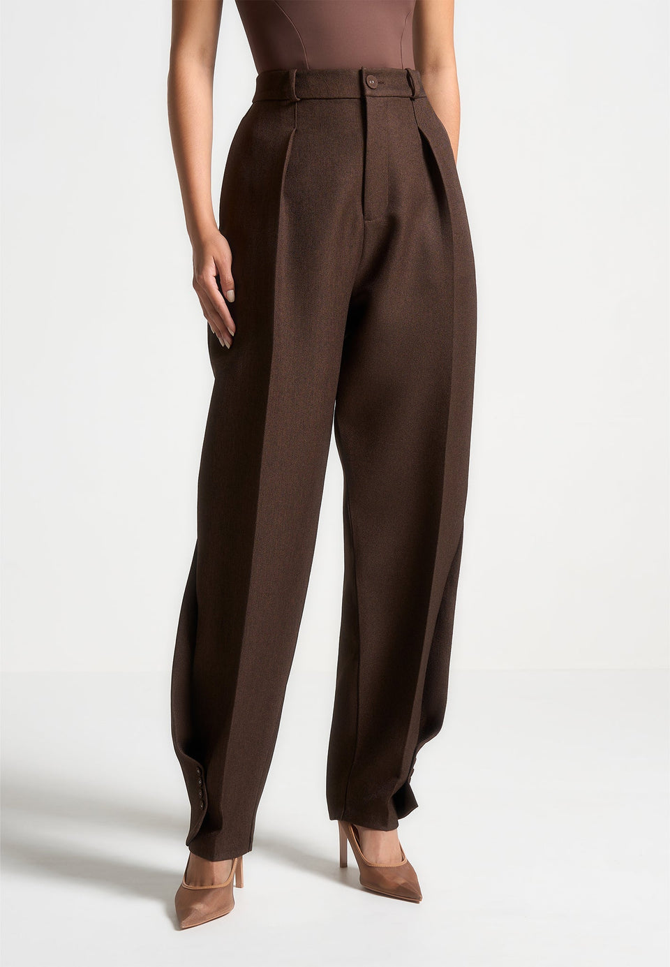 sophie-twist-leg-tailored-trousers-brown