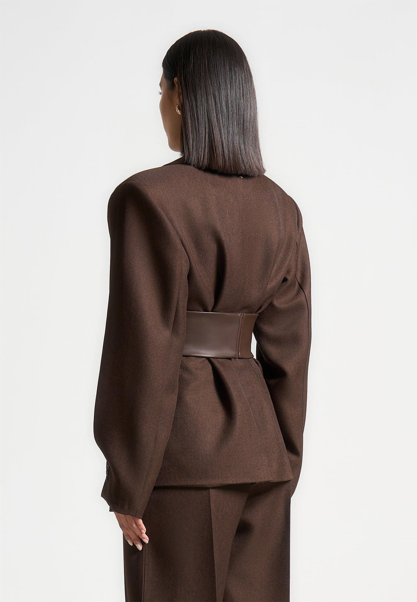 marie-twist-sleeve-tailored-blazer-with-belt-brown
