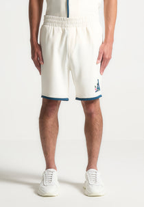 Timo - Velvet Eiffel Shorts - Cream/Blue