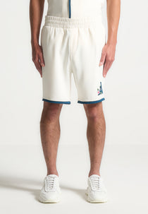 Timo - Velvet Eiffel Shorts - Cream/Blue