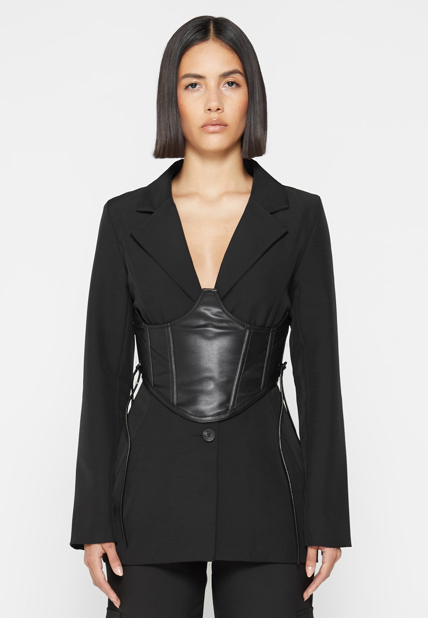 blazer-with-vegan-leather-corset-black