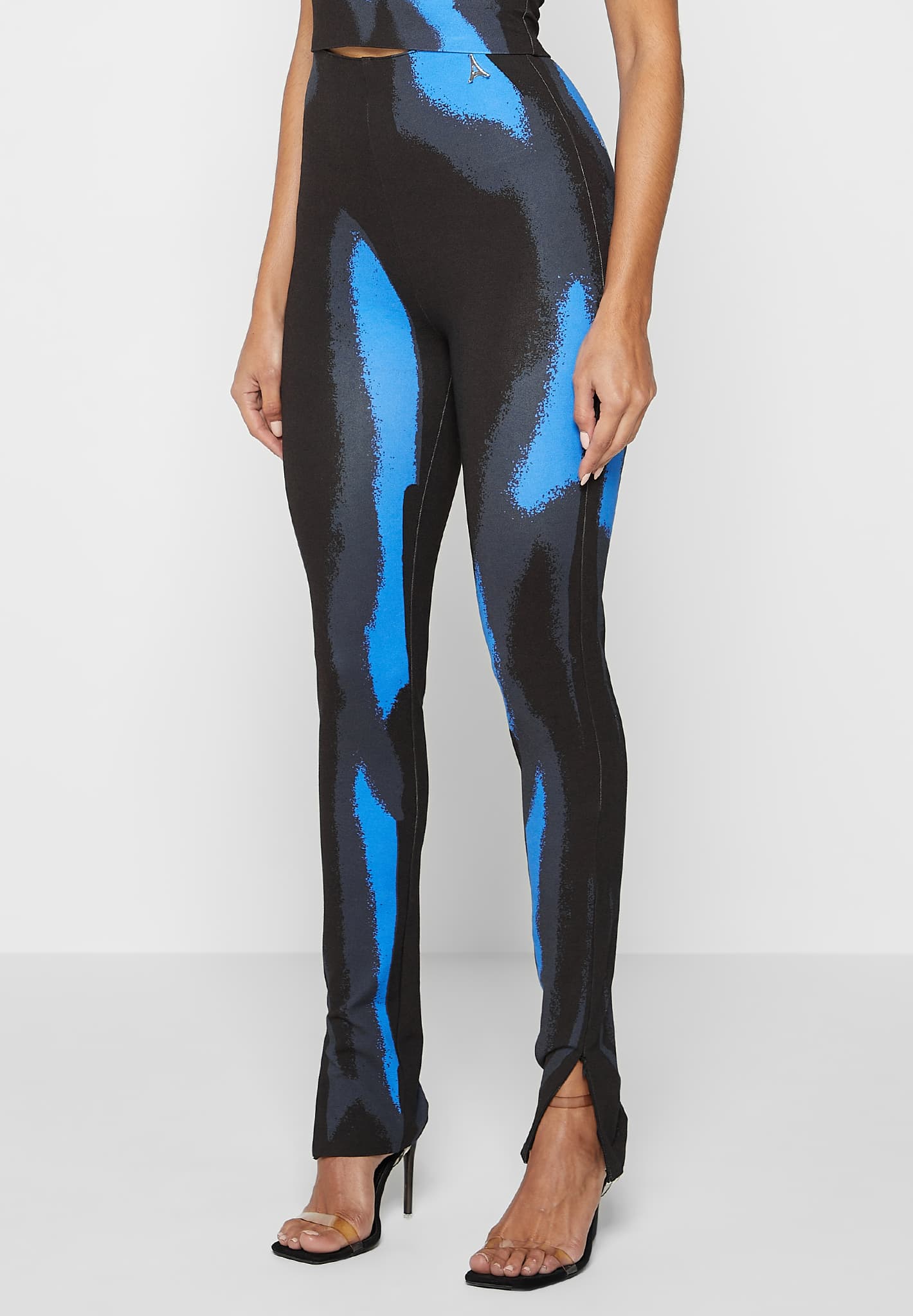 Body Print Leggings White Blue