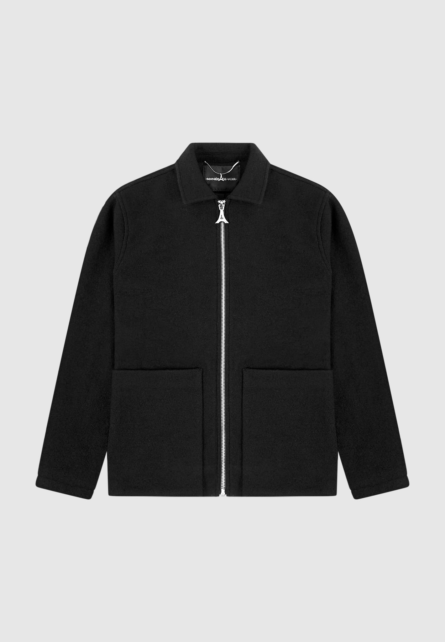 Boiled Wool Jacket Black Maniere De Voir