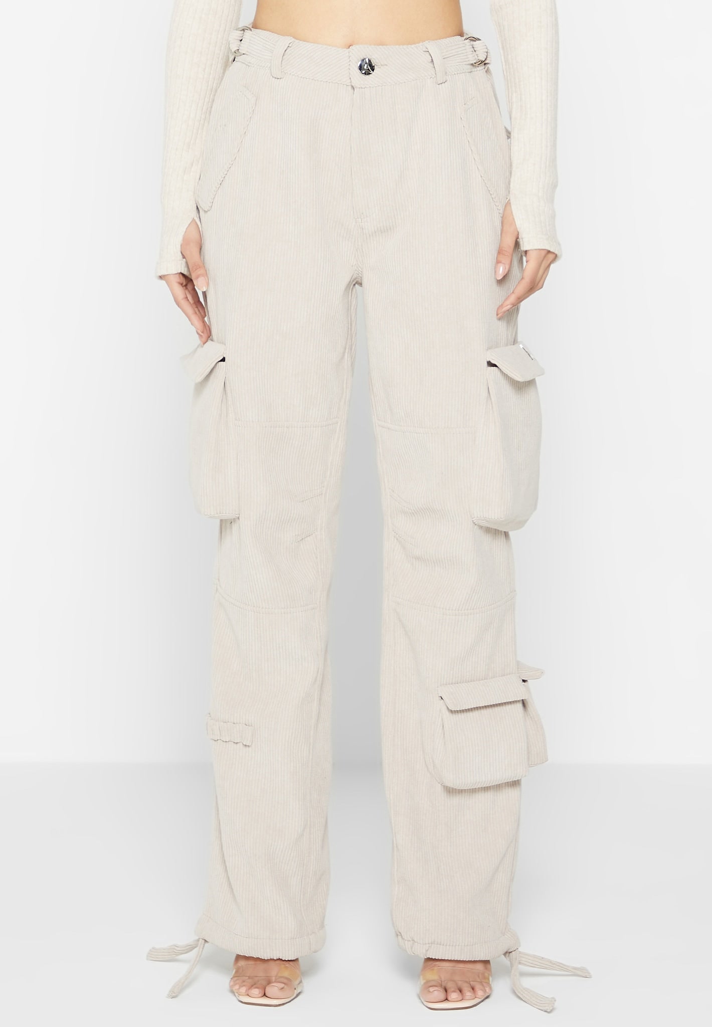 corduroy-mid-rise-cargo-pants-beige