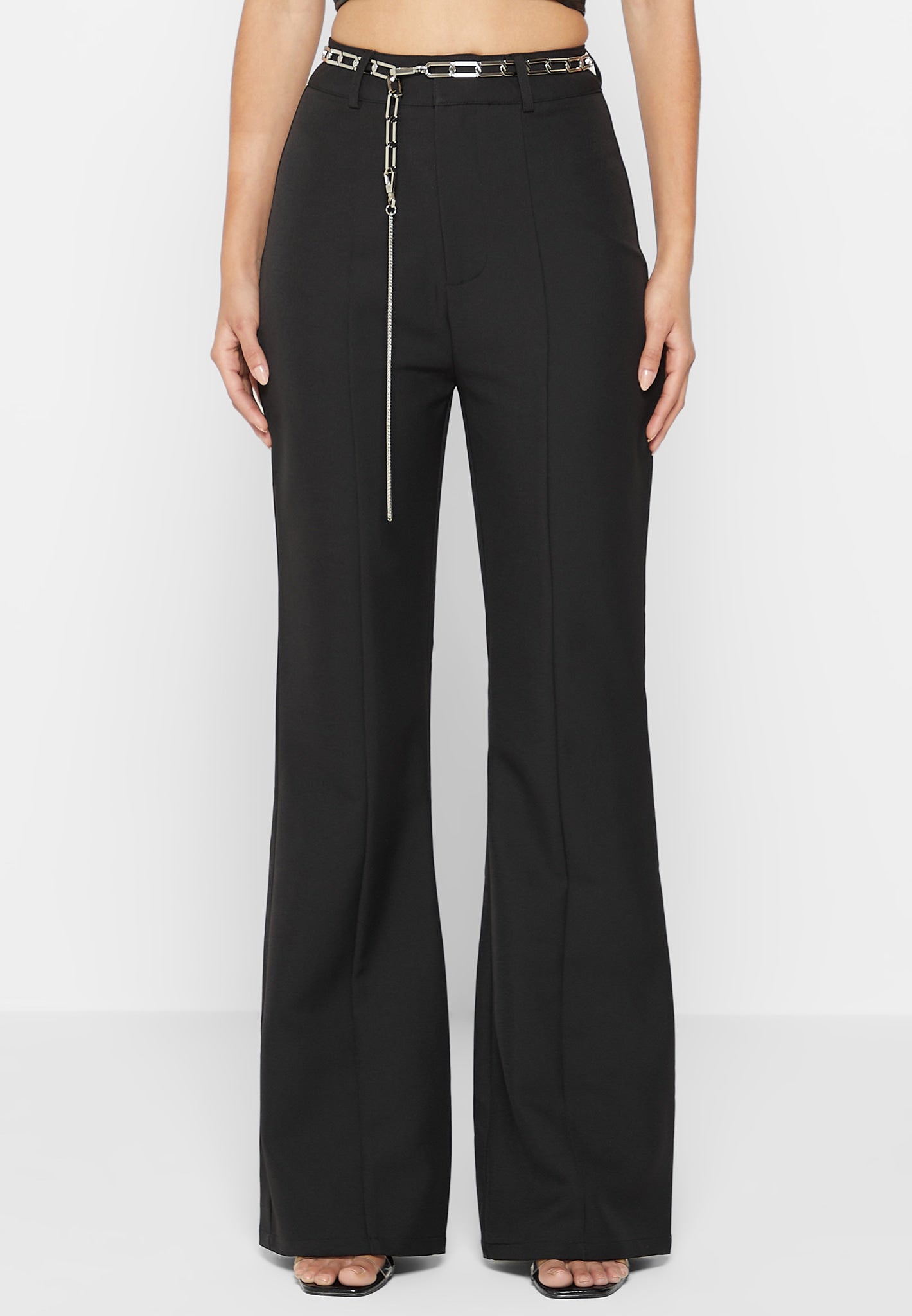 cut-out-flared-trousers-with-chain-belt-black