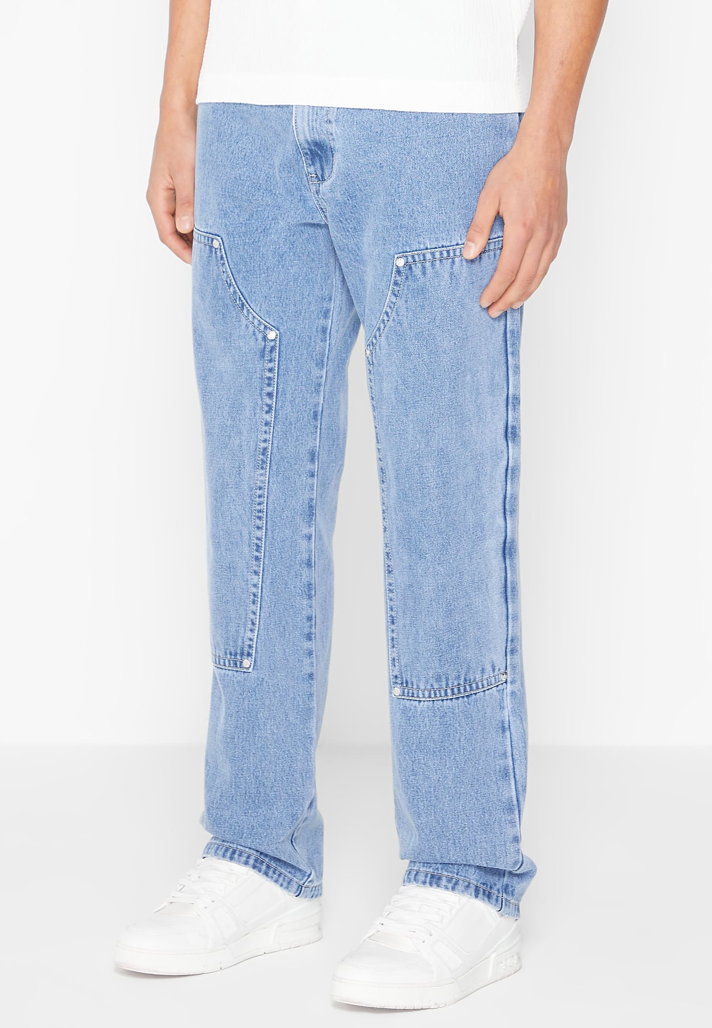 Men's Carpenter Denim Jeans - Mid Wash Blue - W30 - Manière De Voir