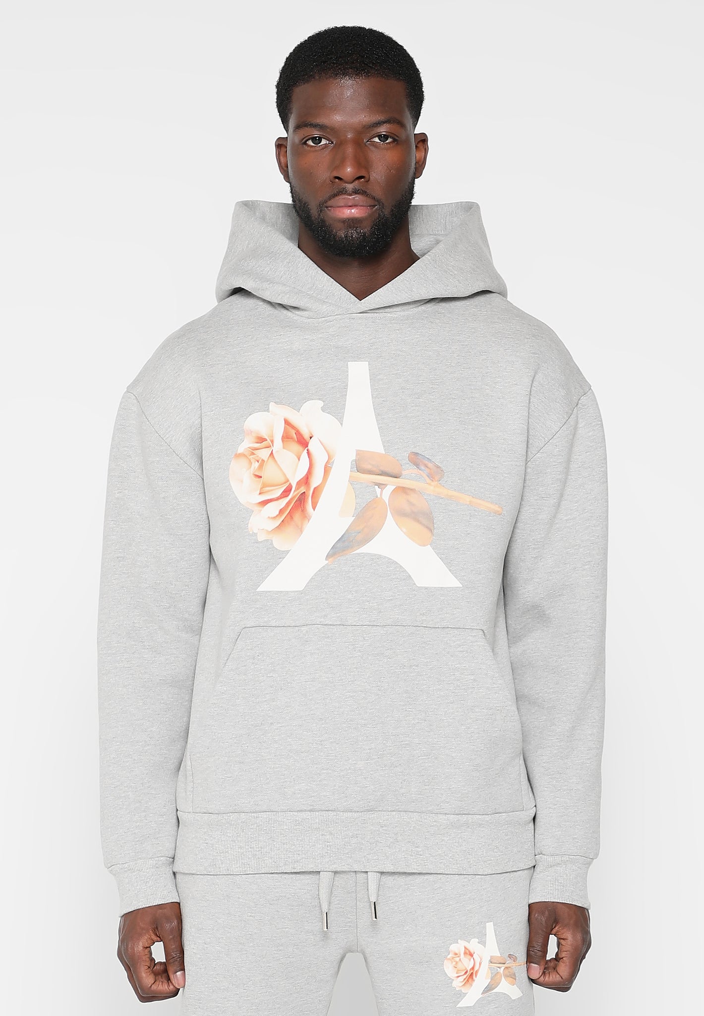 Eiffel Flower Print Hoodie - Grey | Manière De Voir