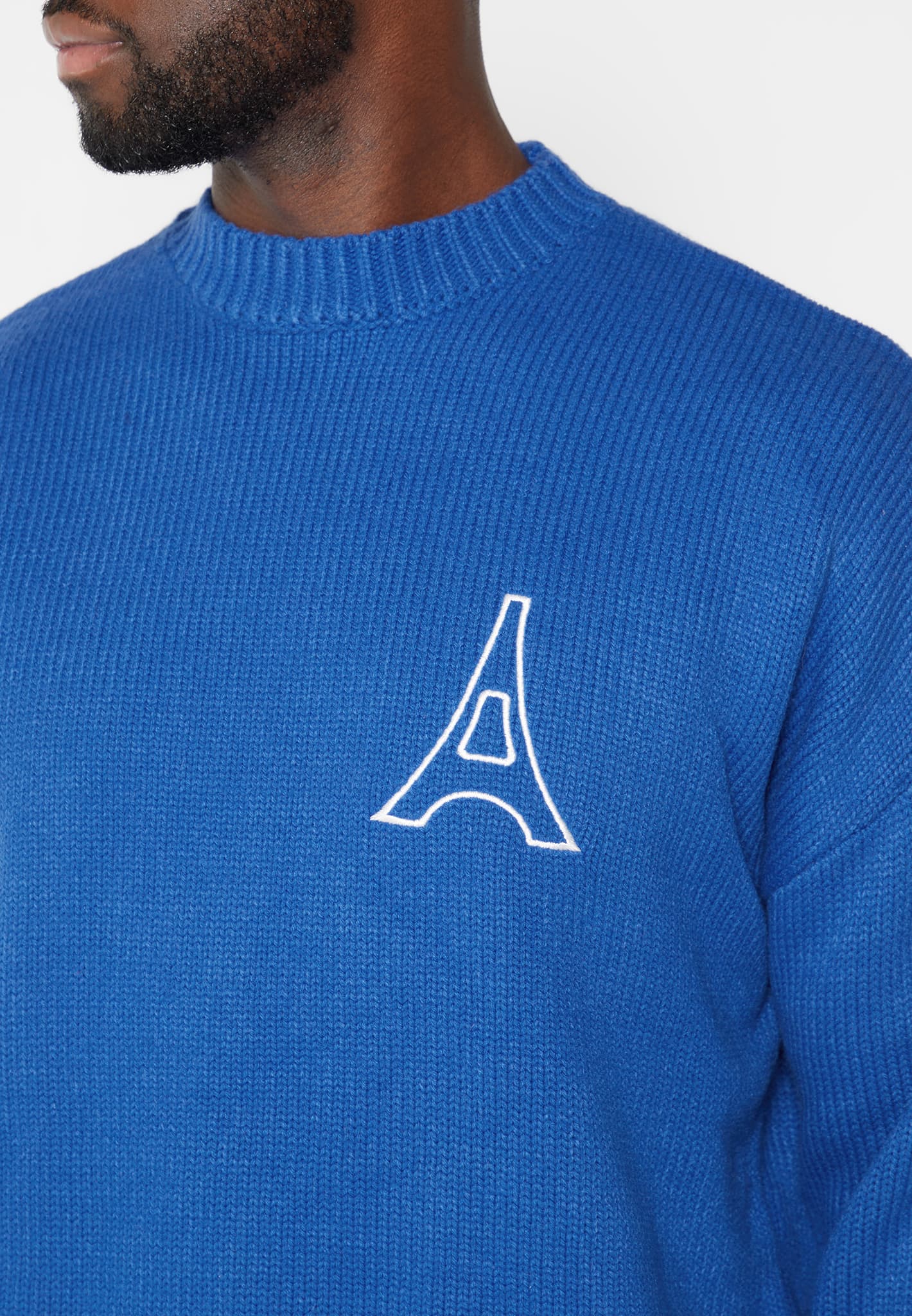 Eiffel Outline Knitted Jumper - Cobalt Blue