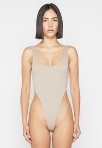High Leg Bodysuit - Beige