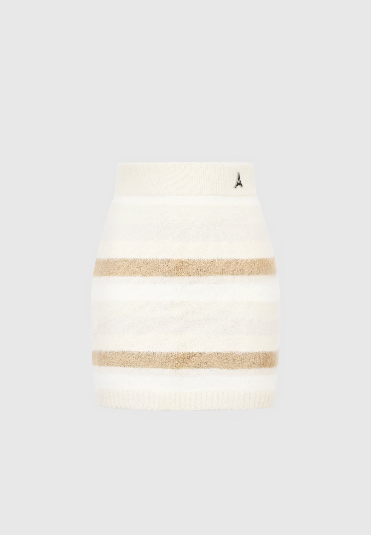 fuzzy-knit-striped-mini-skirt-beige