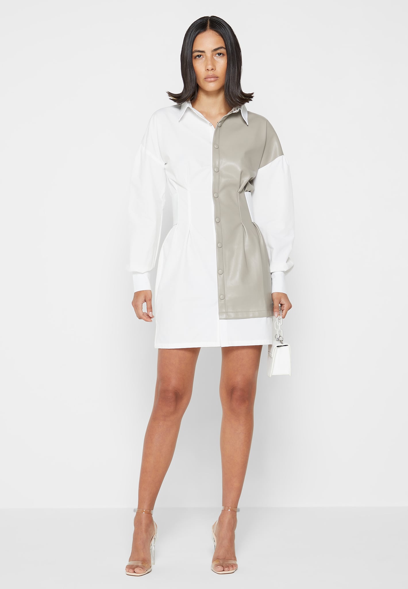 half-vegan-leather-shirt-dress-white-beige