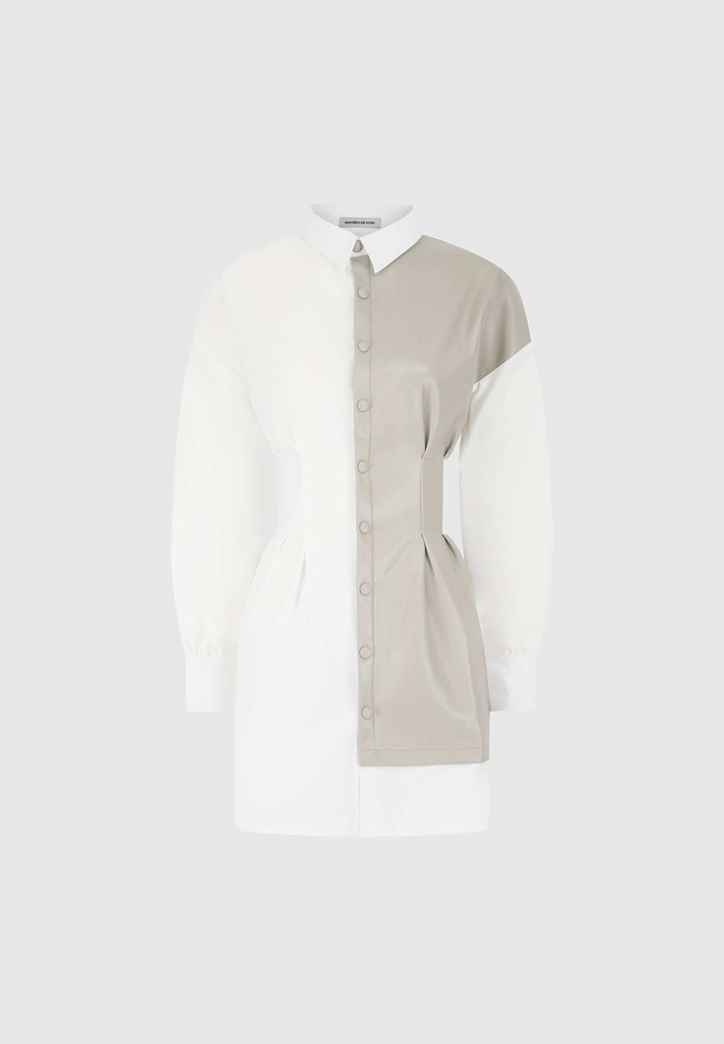 half-vegan-leather-shirt-dress-white-beige