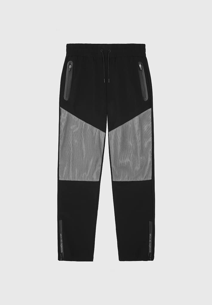 Translucent Track Pants Reflective & Mesh Track Pants - Black | Manière De Voir