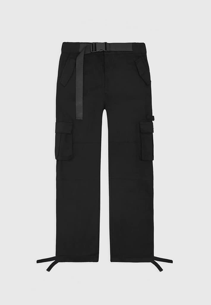 Belted Cargo Pants - Black