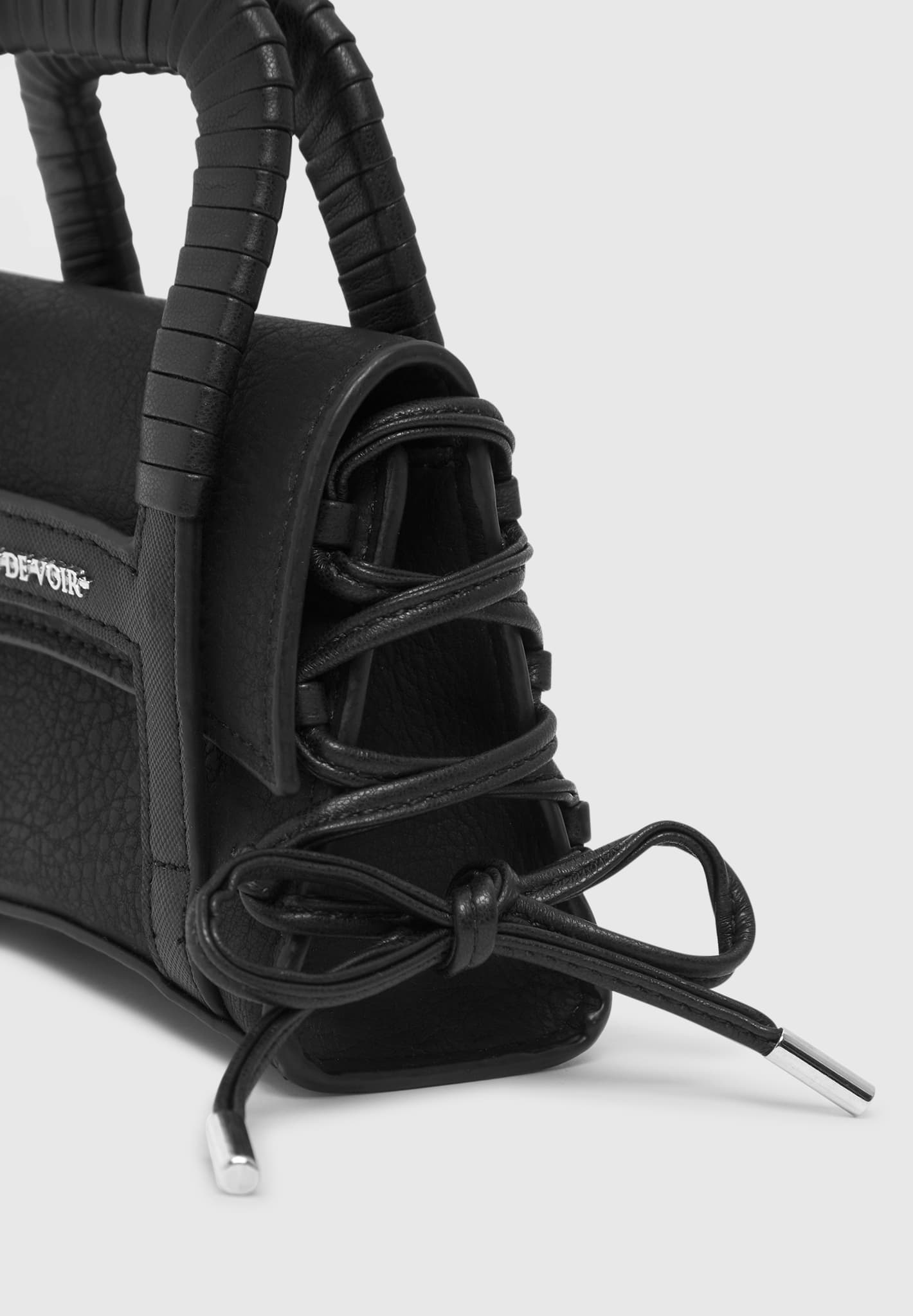 miniature-caged-vegan-leather-lace-up-bag-black