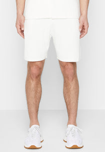 Ribbed Knit Shorts - Cream