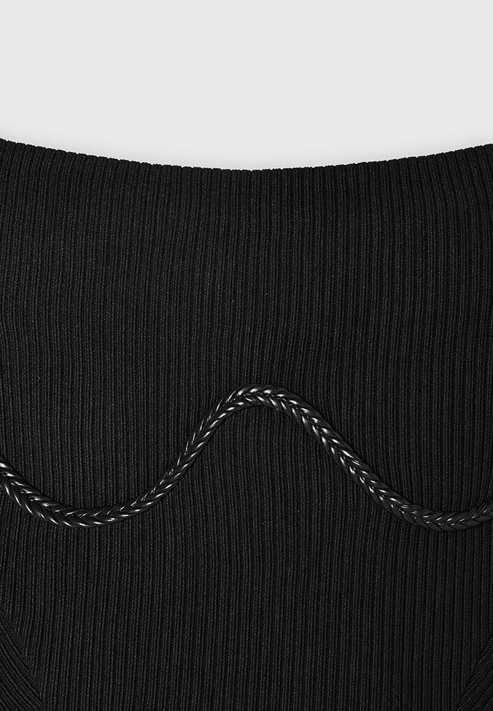 Rope Underbust Crop Top - Black